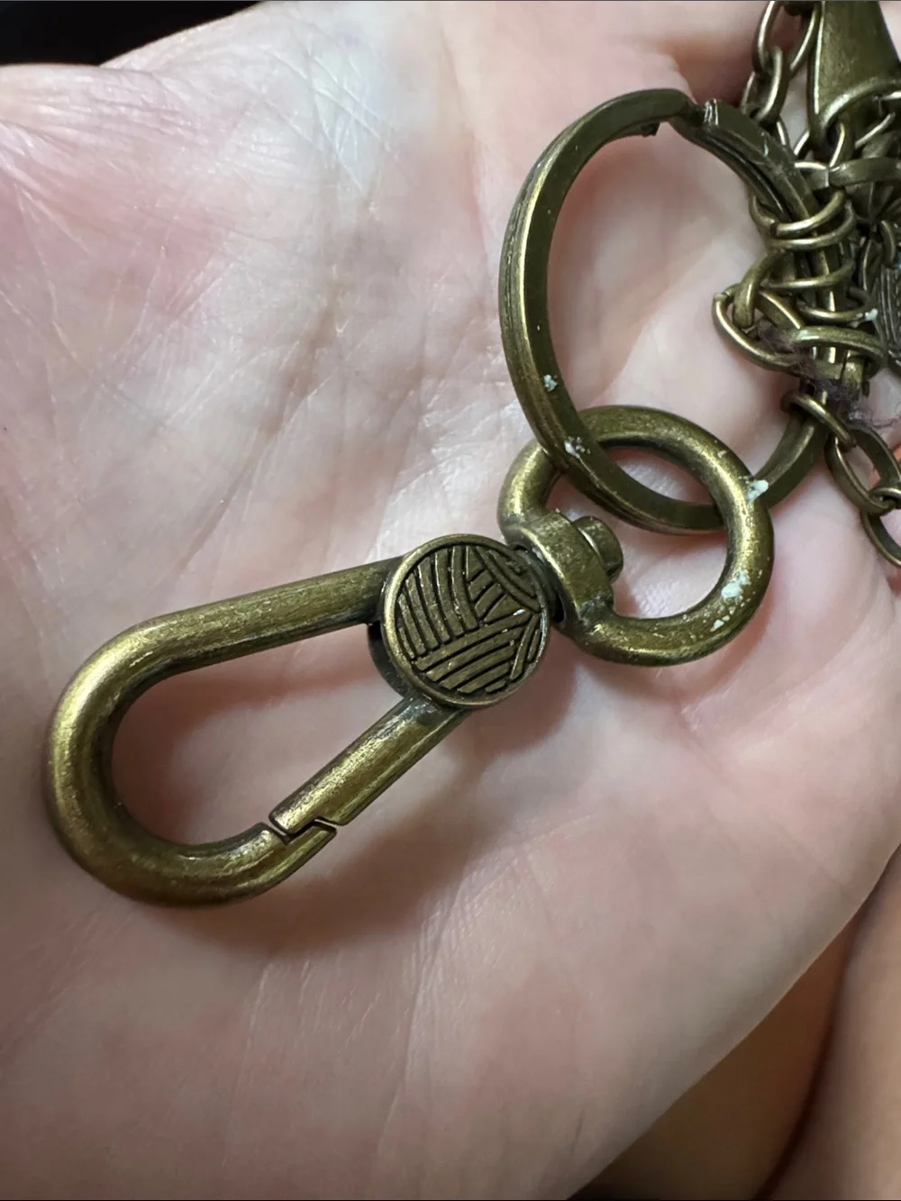 The Sak Antique Brass Multi-Charm Key & Card Holder with Pink Accent
